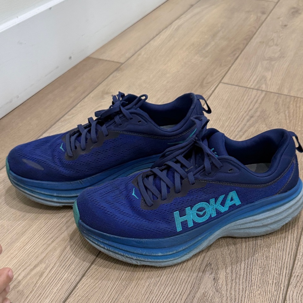 Hoka Blue and Aqua Running Shoes